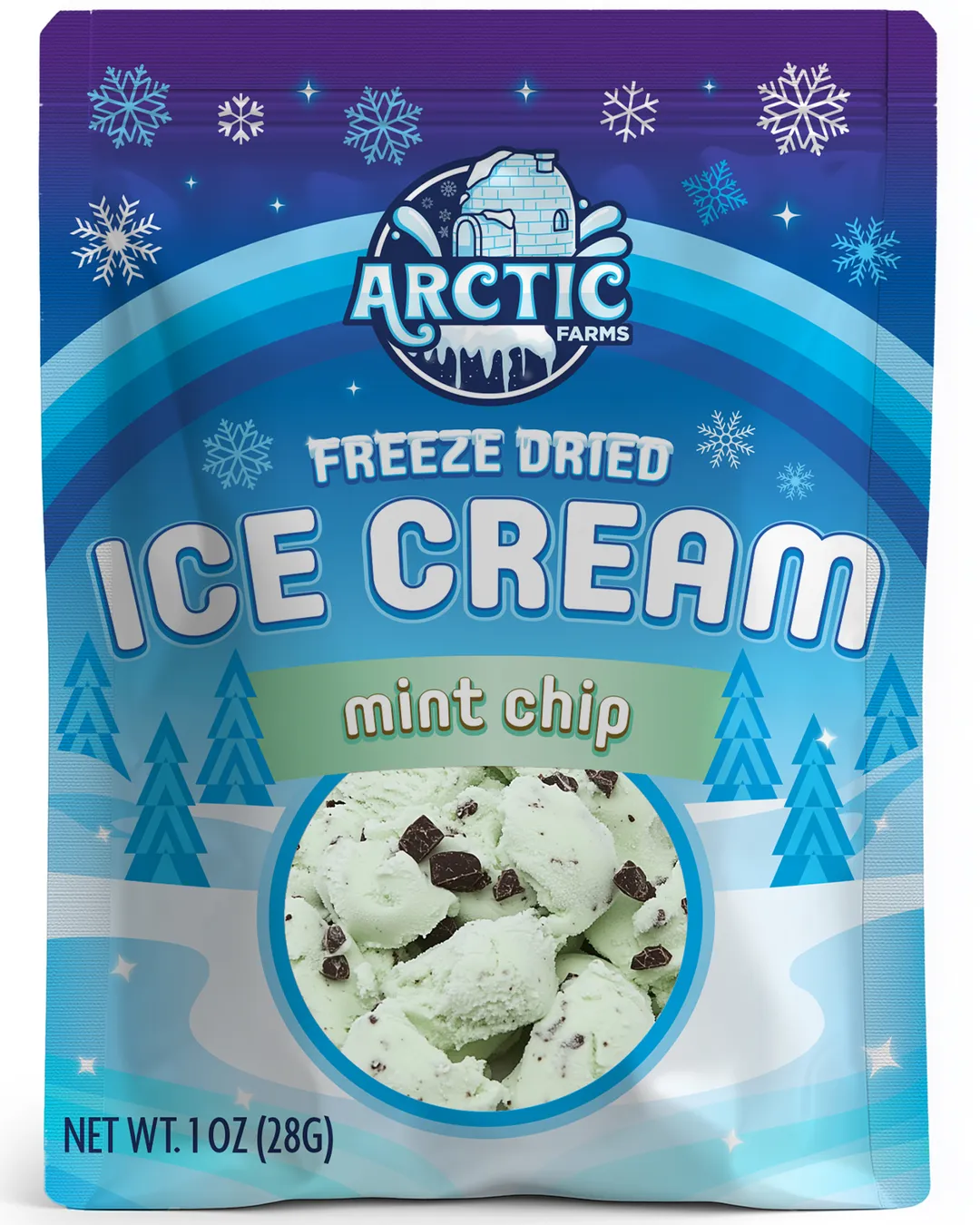 Freeze Dried Ice Cream (Mint Chip) (Small Bag, 1oz)