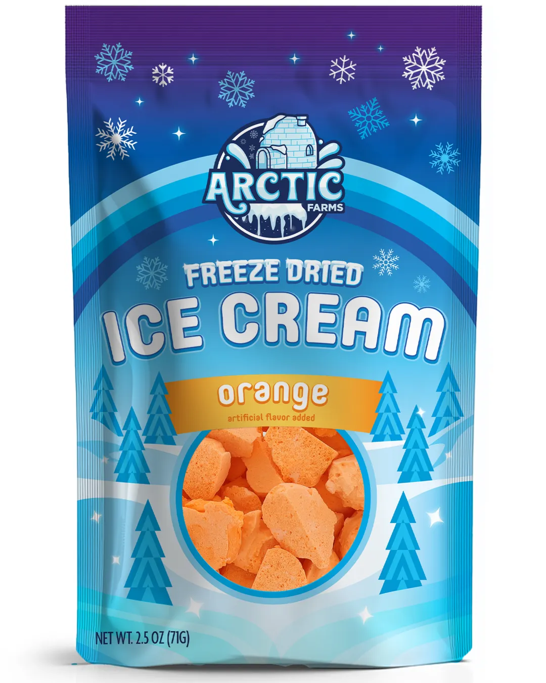 Freeze Dried Ice Cream (Orange) (Large Bag, 2.5oz)