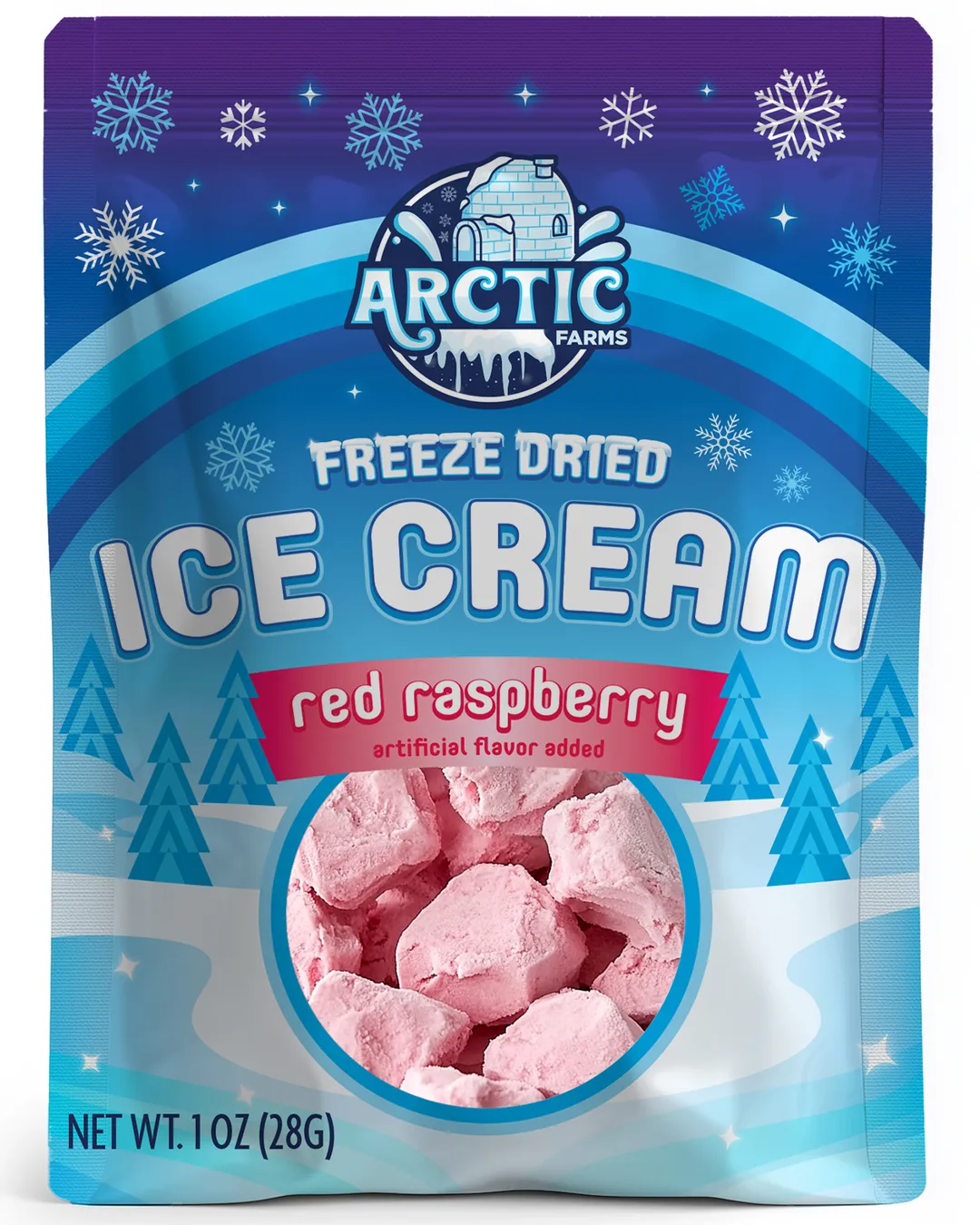 Freeze Dried Ice Cream (Red Raspberry) (Small Bag, 1oz)