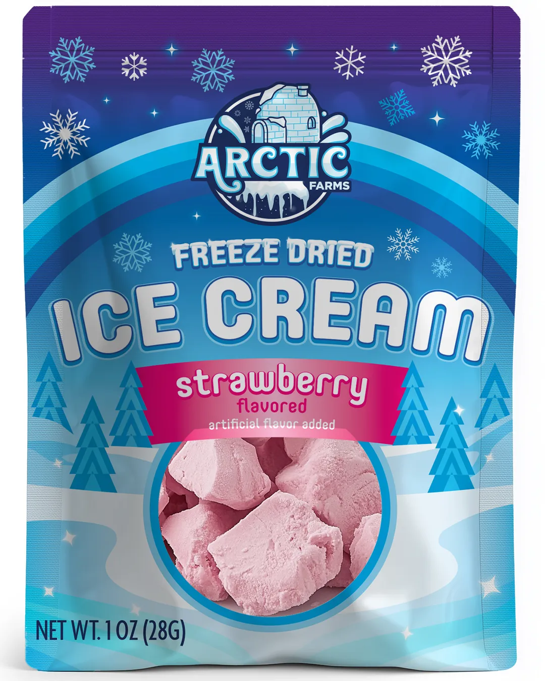 Freeze Dried Ice Cream (Strawberry) (Small Bag, 1oz)