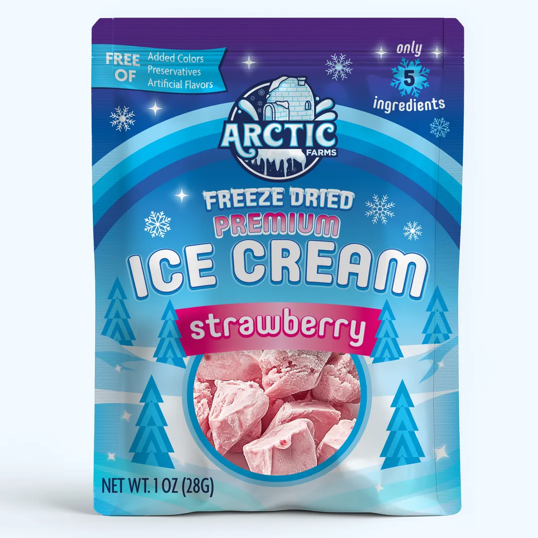 Premium Freeze Dried Ice Cream (Clean Label) (Strawberry) (Small Bag, 1oz)