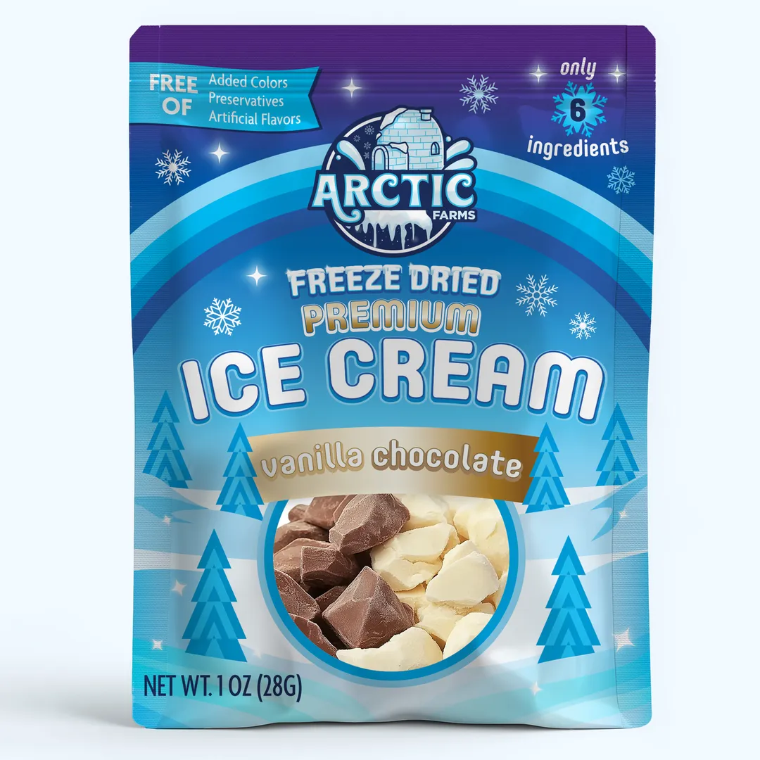 Premium Freeze Dried Ice Cream (Clean Label) (Vanilla Chocolate) (Small Bag, 1oz)