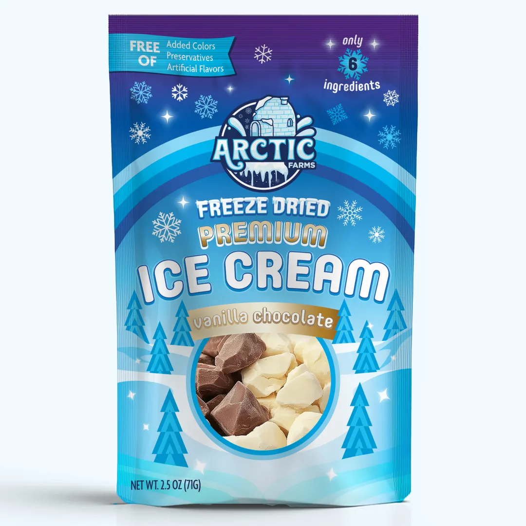 Premium Freeze Dried Ice Cream (Clean Label) (Vanilla Chocolate) (Large Bag 2.5oz)