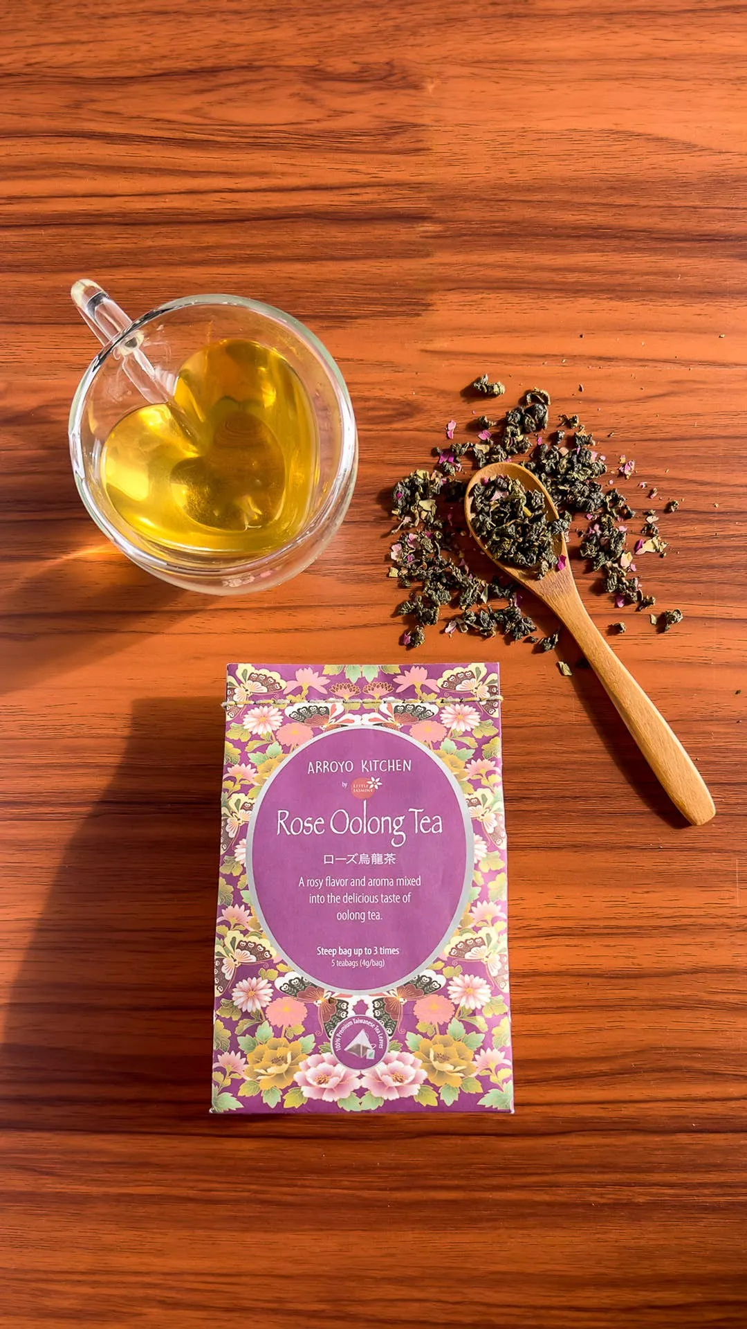 Non-GMO Rose Oolong Tea - 5 tea bags per pack