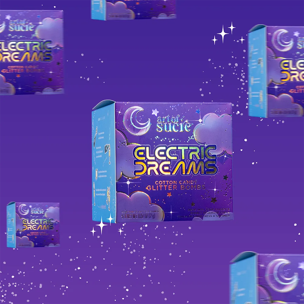 Electric Dreams Cotton Candy Drink Glitter Bombs