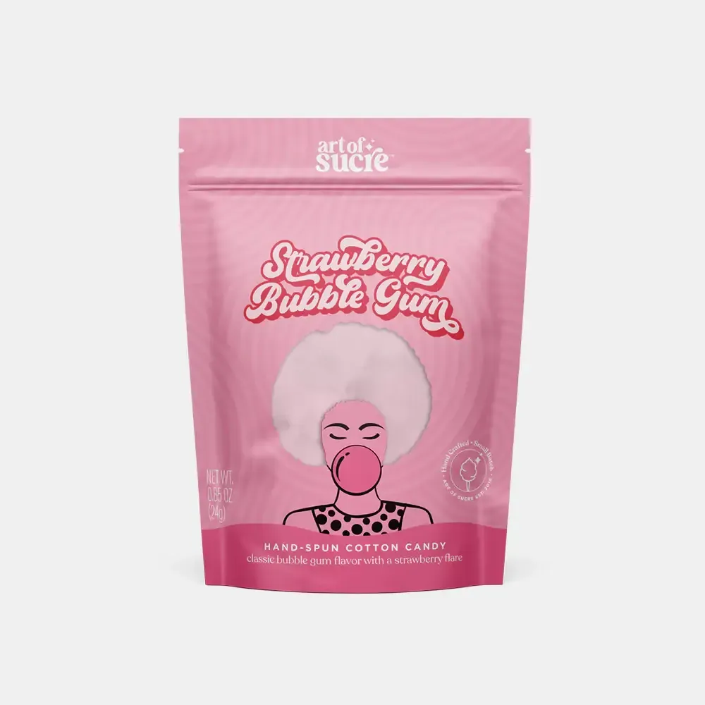 Strawberry Bubble Gum Flavored Gourmet Cotton Candy