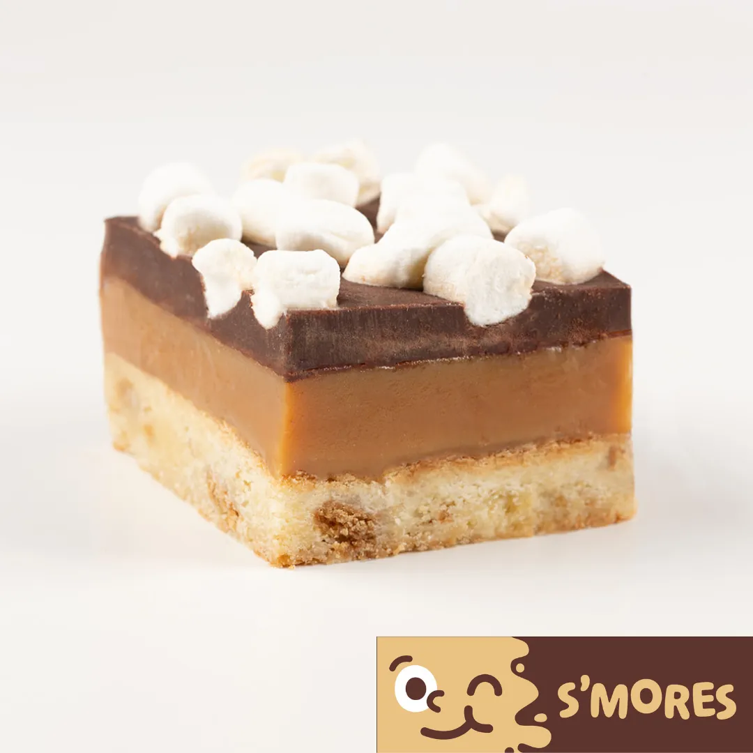 S'mores Artie Bars Millionaire Shortbread Cookie Bar