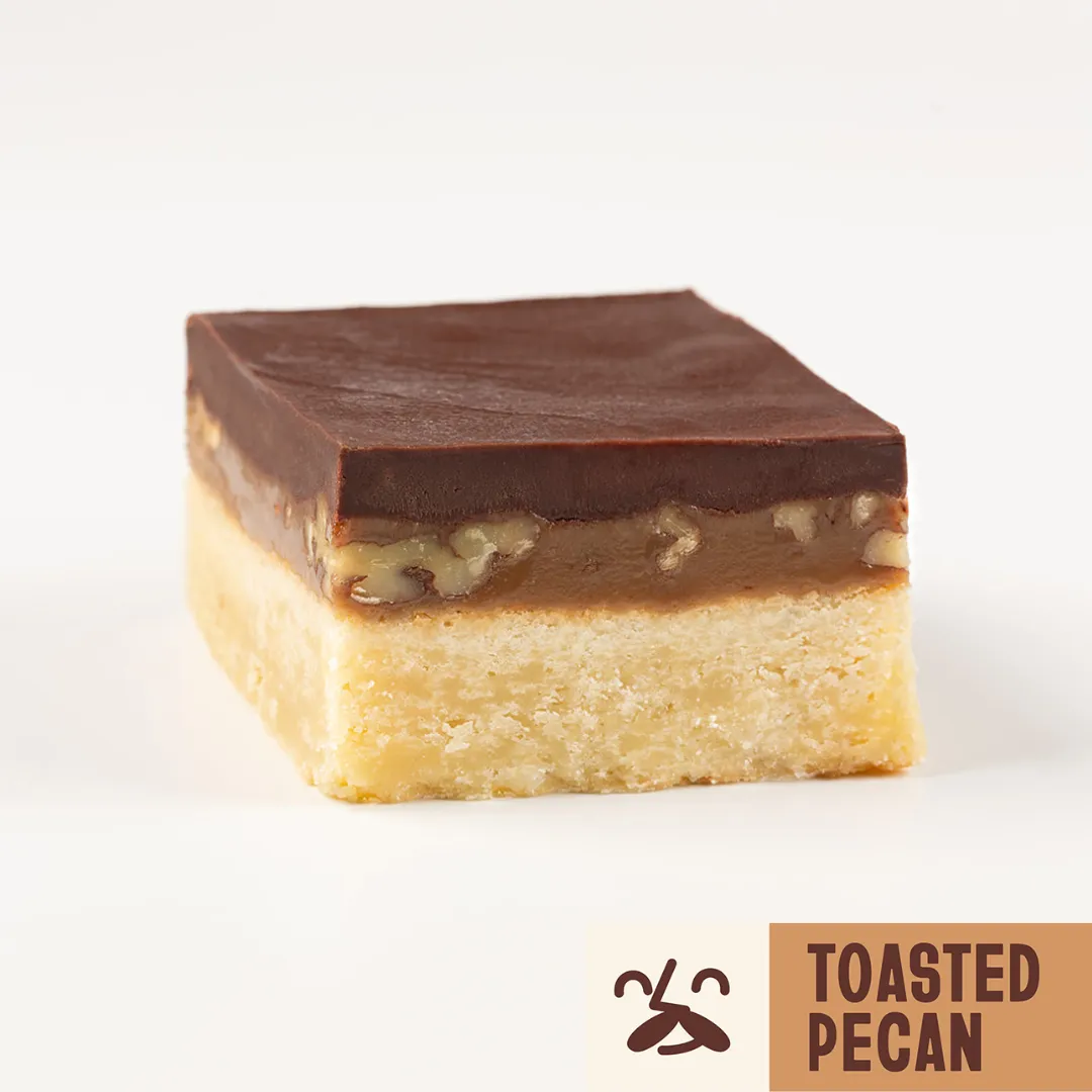 Toasted Pecan Artie Bars Millionaire Shortbread Cookie Bar