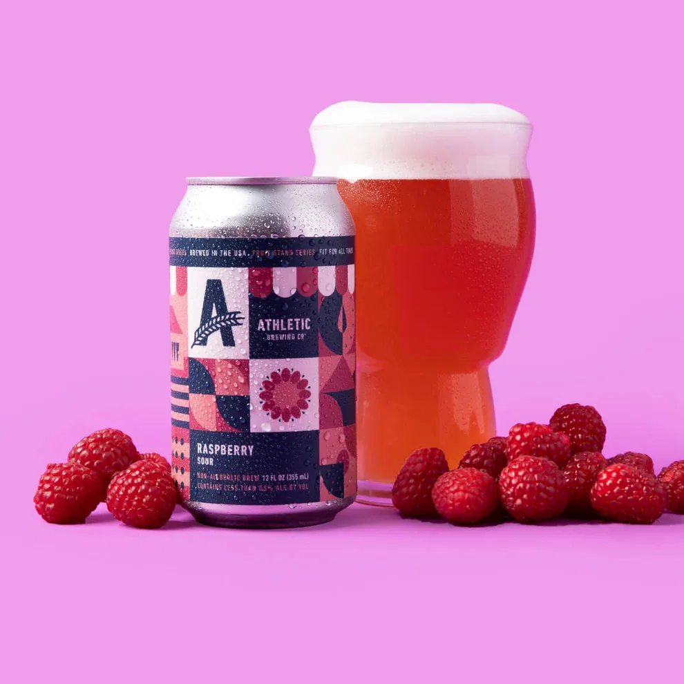 Athletic Brewing - Raspberry Sour (Non-Alcoholic) 24-Can Case of 4x6-Pack