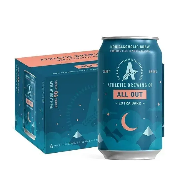 Athletic Brewing - All Out Extra Dark (Non-Alcoholic) 24-Can Case of 4x6-Pack