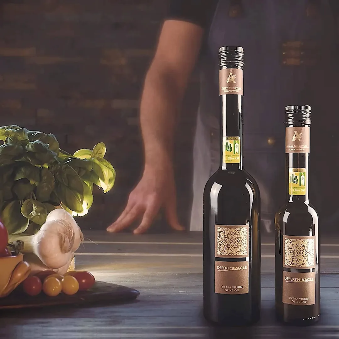 Desert Miracle Organic Extra Virgin Olive Oil | Glass Bottle | Moroccan and Polyphenol Rich - Carbon Neutral - Low Acidity - Trusted by Michelin Star Chefs