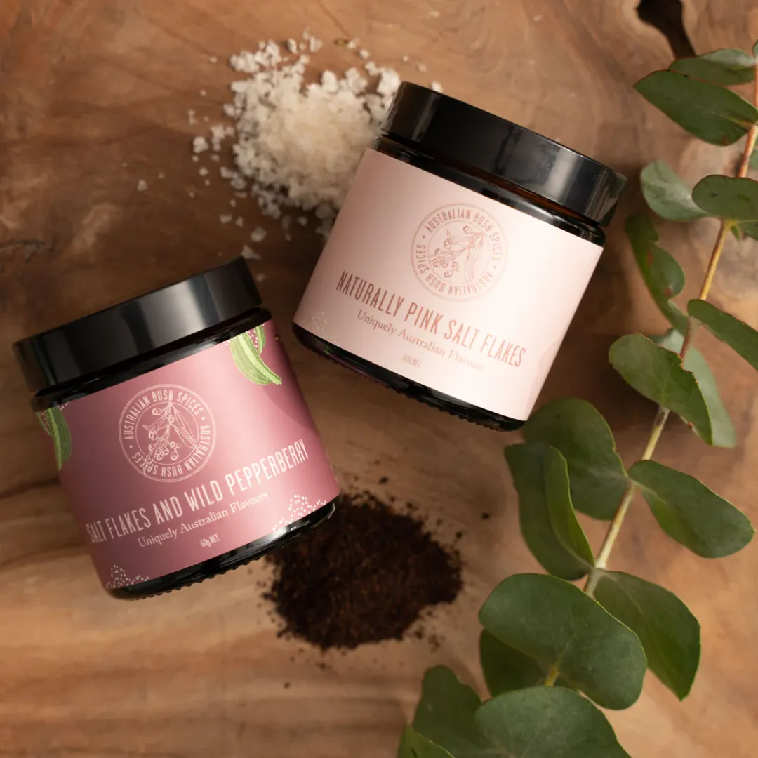 Natural Pink Salt Flakes and Pepperberry