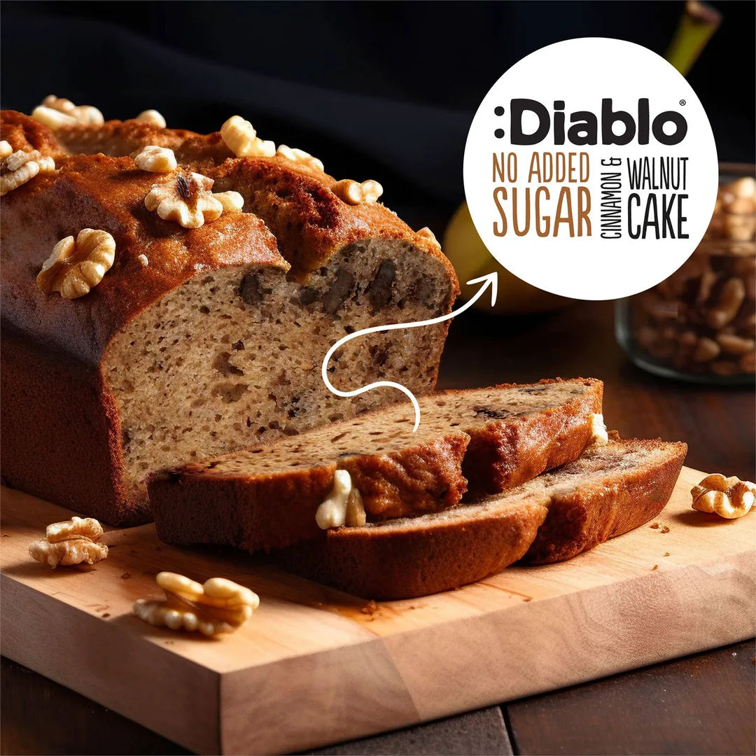 No Added Sugar Cinnamon & Walnut Cake 200g – Sliceable Loaf