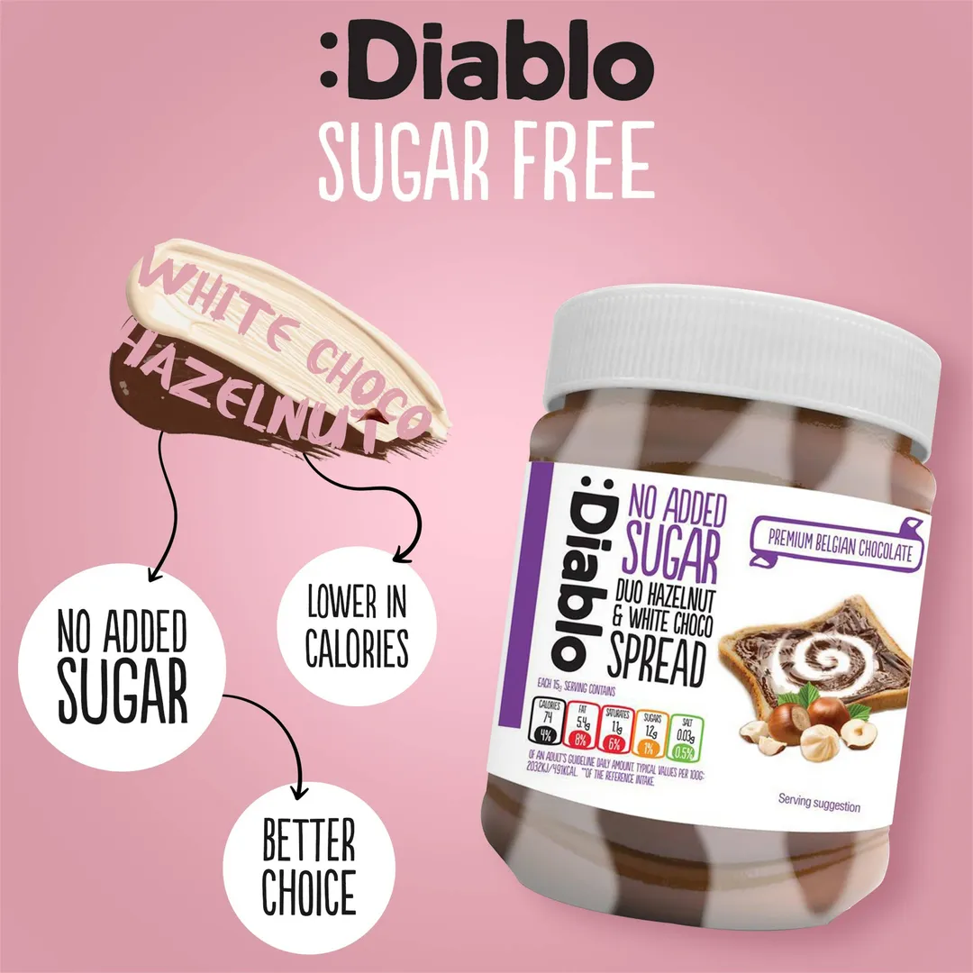 No Added Sugar Hazelnut & White Chocolate Spread 350g
