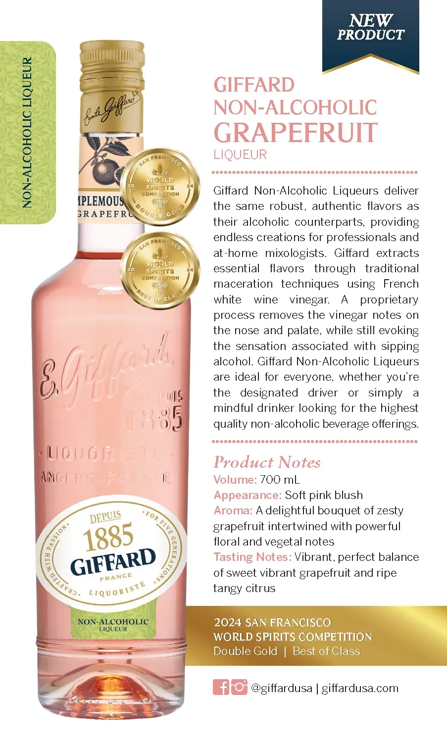 Giffard Pamplemousse Non-Alcoholic Liqueur 6/700ml