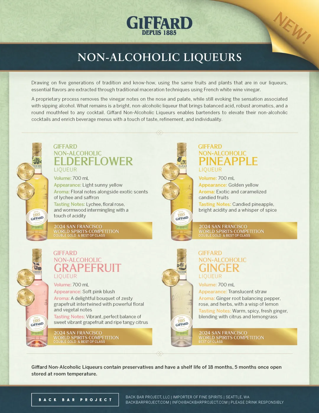 Giffard Pineapple Non-Alcoholic Liqueur 6/700ml