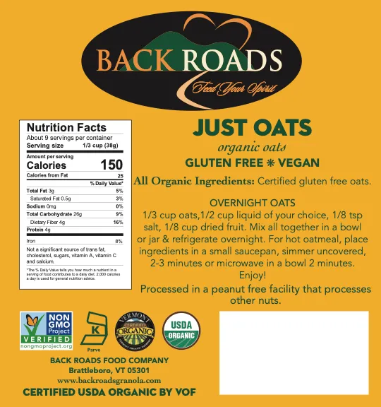 Just Oats - Certified Gluten-Free Organic Oats variant