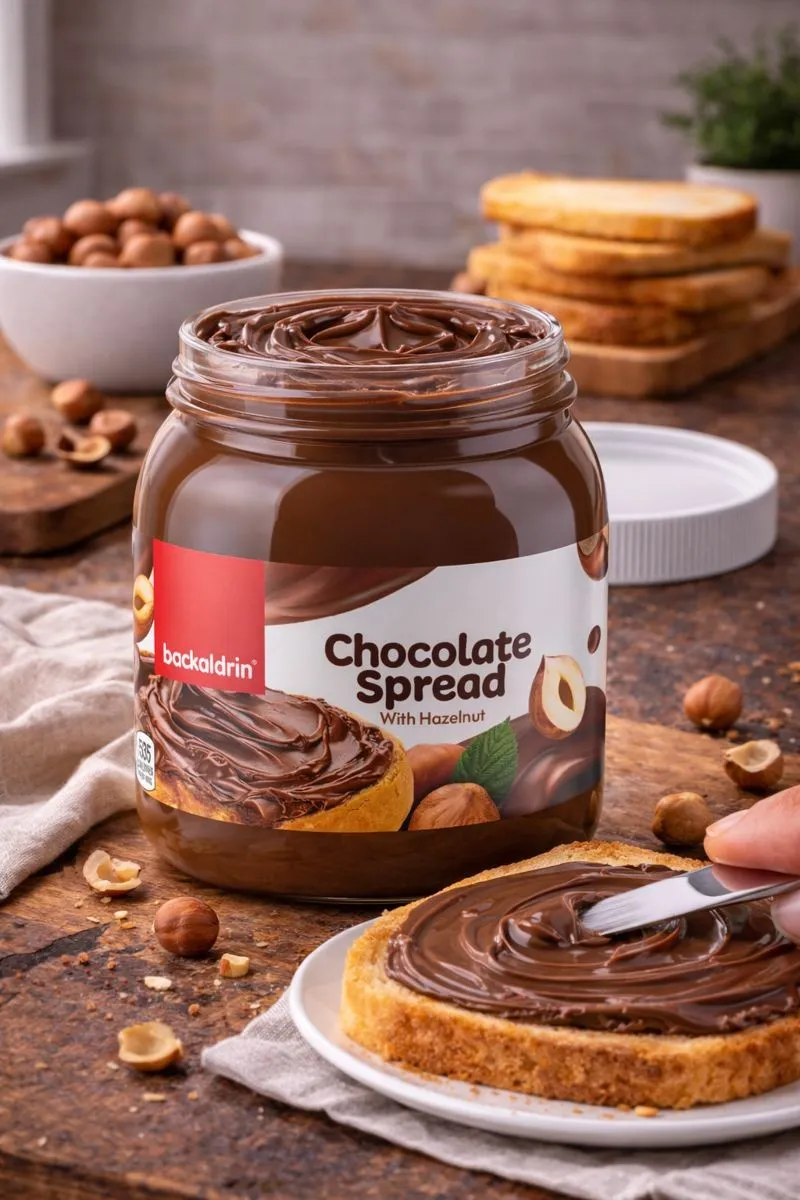 Hazelnut Chocolate Spread - Premium Creamy Cocoa & Nut Butter for Toast, Bagels, Waffles &amp; Dessert Baking - Rich Chocolate Hazelnut Flavor - 12.35 oz Jar