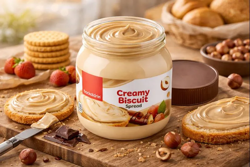 Bueno Creamy Biscuit & Hazelnut Spread - Smooth Chocolate Hazelnut Topping for Toast, Pancakes, Waffles &amp; Desserts - Premium Baking Spread - 12.35 oz Jar