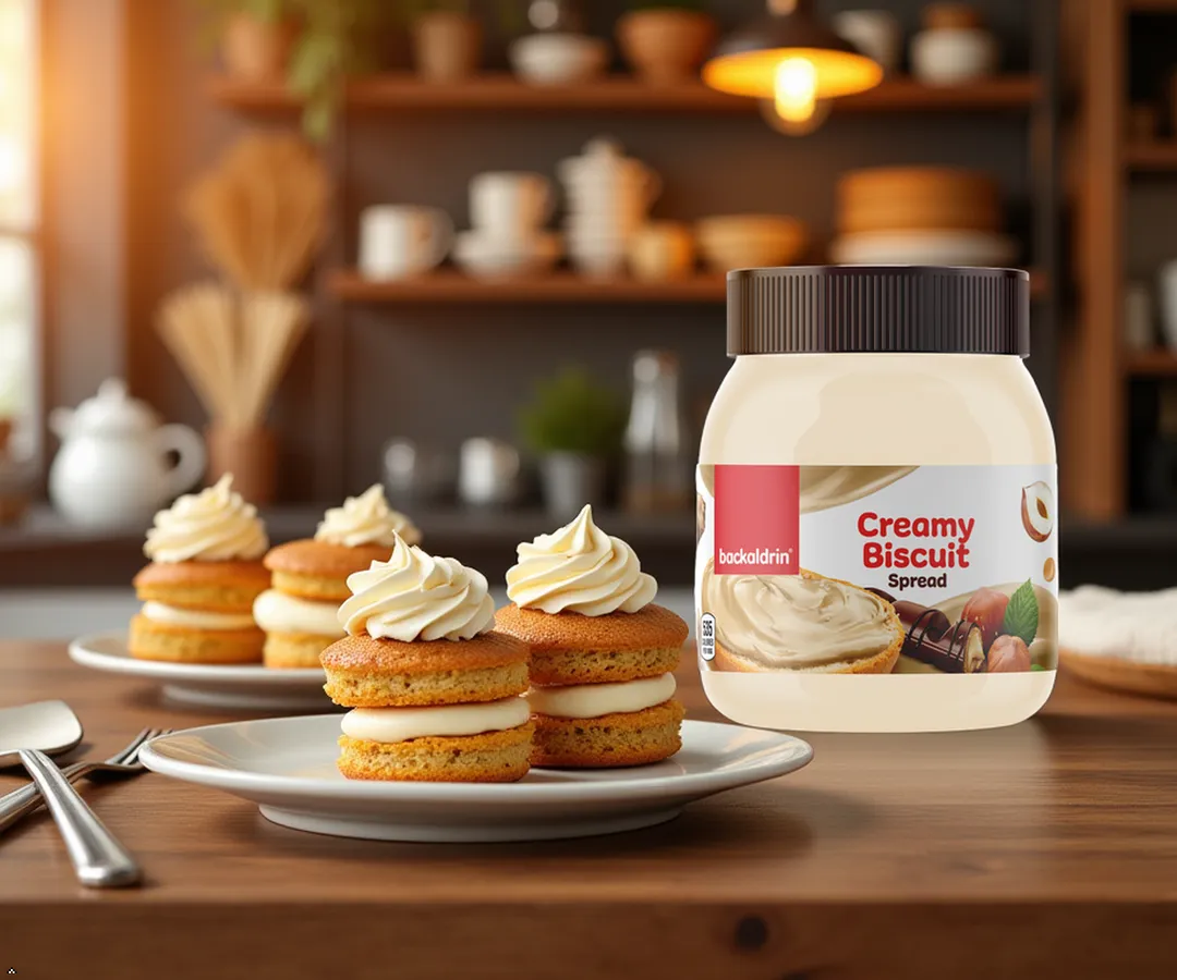 Bueno Creamy Biscuit & Hazelnut Spread - Smooth Chocolate Hazelnut Topping for Toast, Pancakes, Waffles &amp; Desserts - Premium Baking Spread - 12.35 oz Jar
