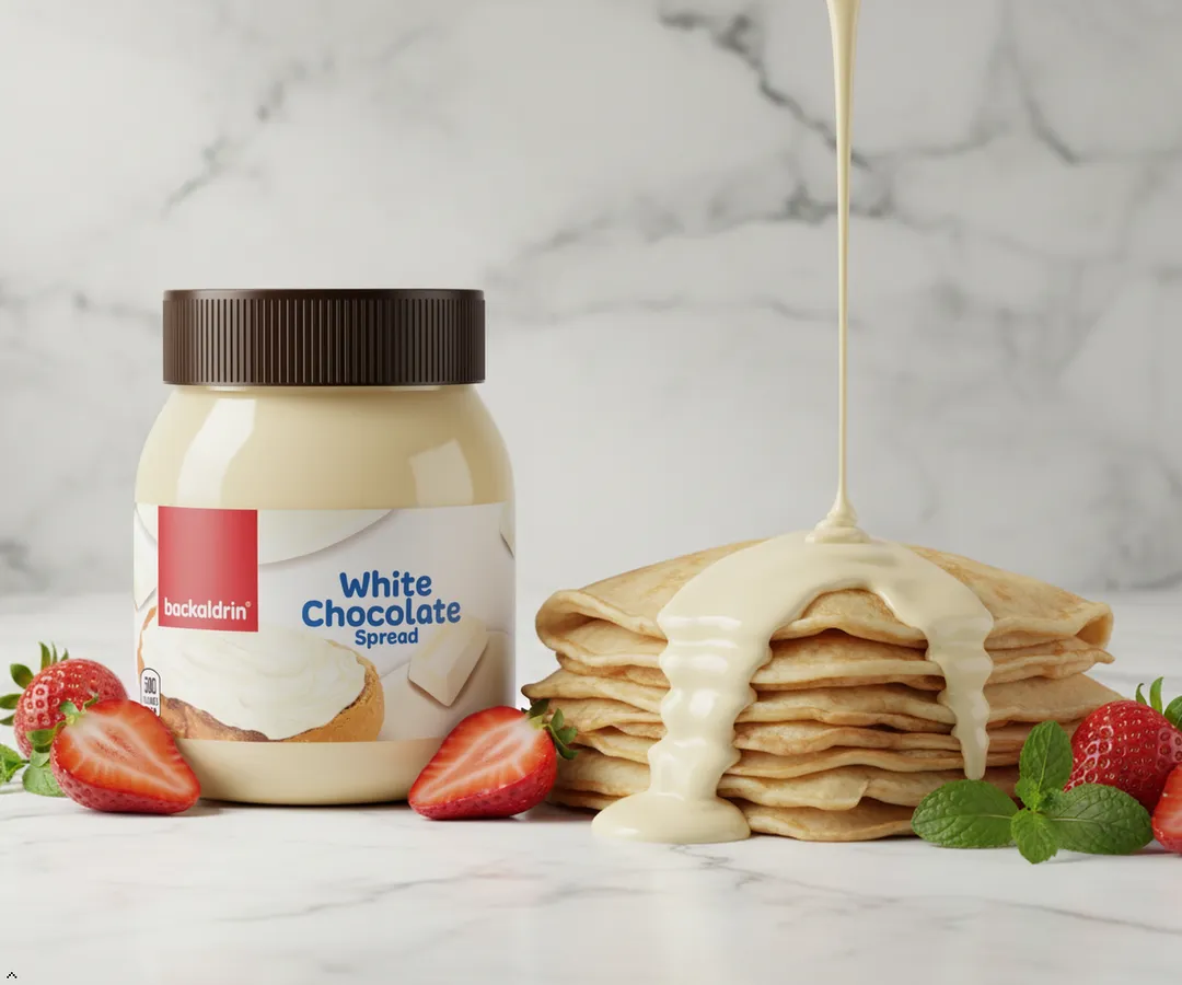 Premium White Chocolate Spread - Smooth Creamy Butter for Toast, Bagels, Pancakes, Waffles & Dessert Baking - Rich White Chocolate Flavor - 12.35 oz Jar