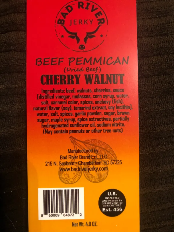 Cherry Walnut Beef Pemmican Jerky | 4oz Sweet & Rich High-Protein Energy Snack
