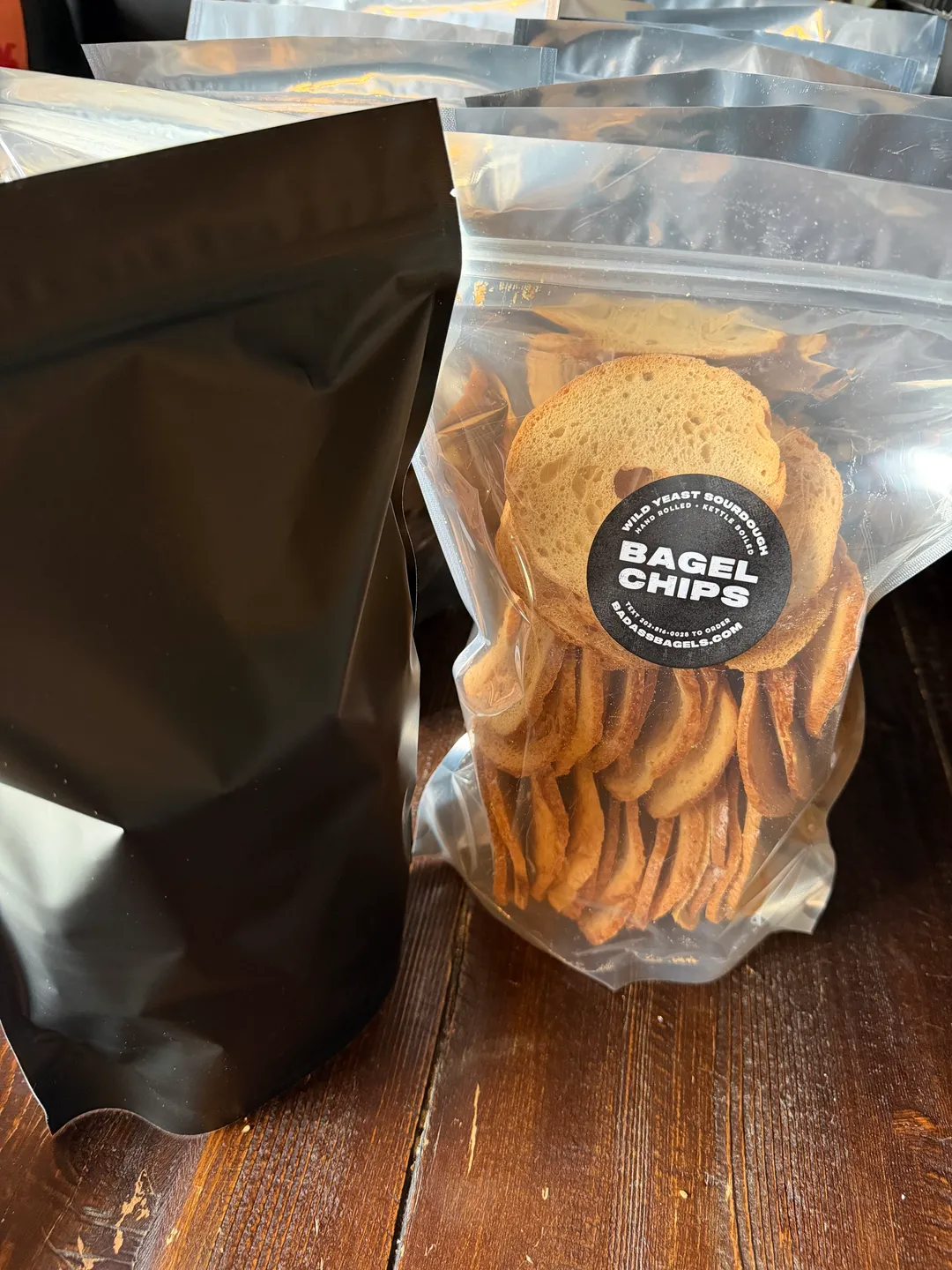 Sourdough Bagel Chips, seeded