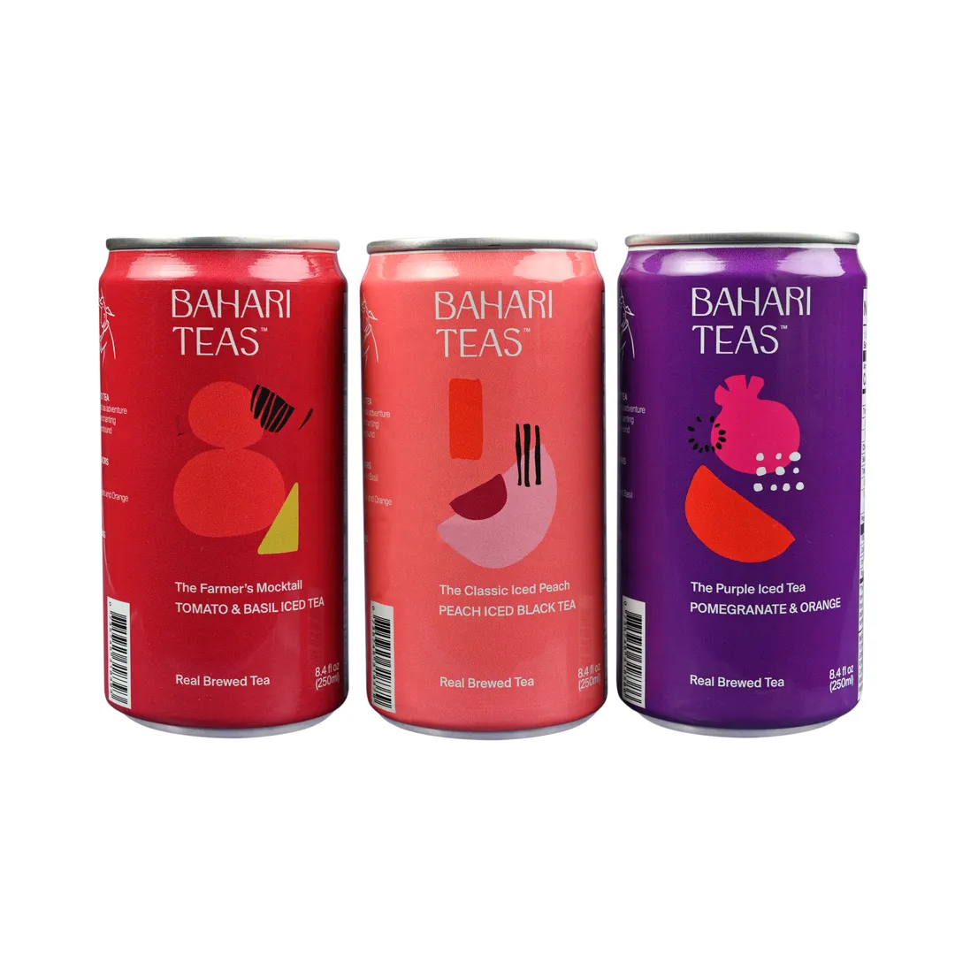 Bahari Teas Kenyan Purple Iced Tea with Pomegranate and Orange - Unique African Grown Canned Beverage (12 pack - 8.4 oz Cans)
