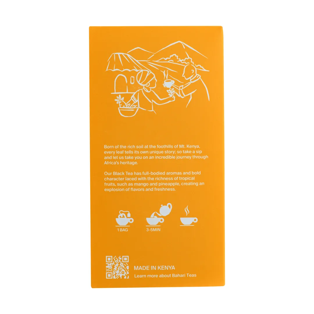 Bahari Teas Kenyan Tropical Black Tea with Pineapple and Mango (15 Tea Bags)