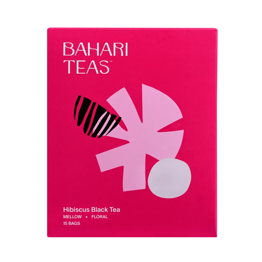 Bahari Teas Premium Kenyan Hibiscus and Strawberry Black Tea Unique and Delicious African Tea (15 Tea Bags)