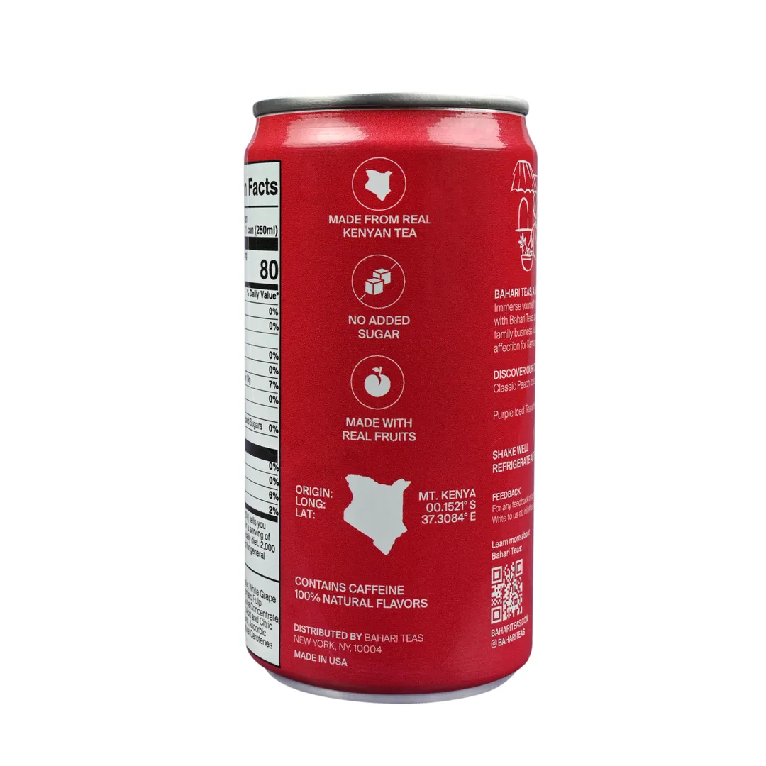 Bahari Teas Tomato and Basil Iced Tea (Farmer's Mocktail) - Kenyan Black Tea, Tomato, and Basil Flavors (12 pack - 8.4 oz Cans)