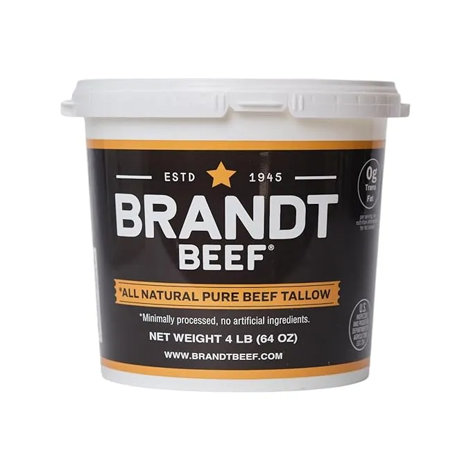 Brandt Beef Tallow - 64oz Tub - 100% Pure Beef Tallow for Cooking