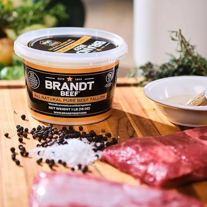 Brandt Beef Tallow - 16oz Tub - 100% Pure Beef Tallow for Cooking