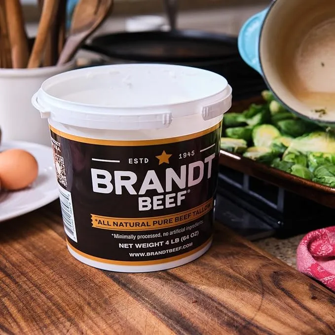 Brandt Beef Tallow - 64oz Tub - 100% Pure Beef Tallow for Cooking
