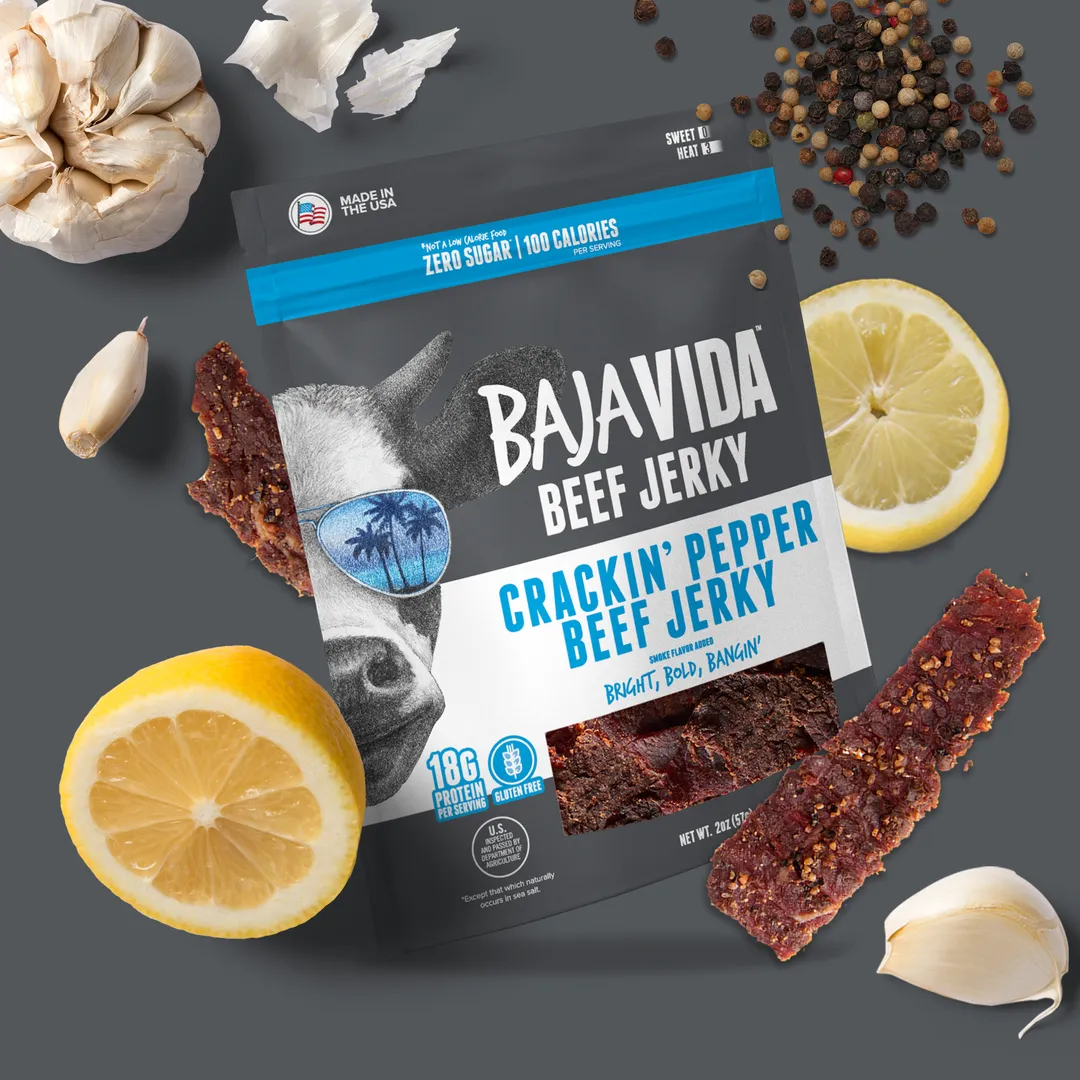 Baja Vida Beef Jerky - 2.0oz Zero Sugar Crackin' Pepper