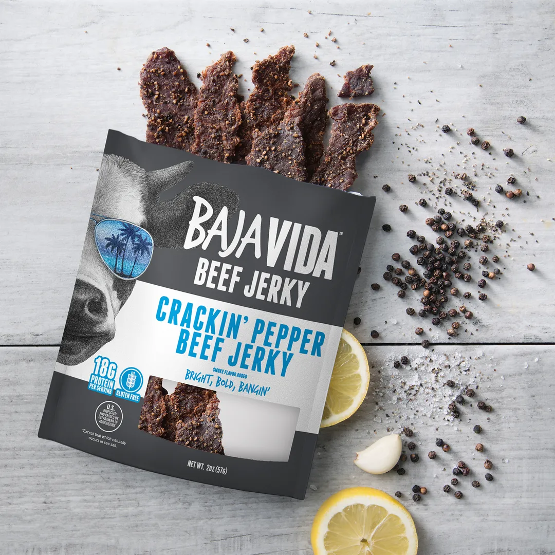 Baja Vida Beef Jerky - 2.0oz Zero Sugar Crackin' Pepper