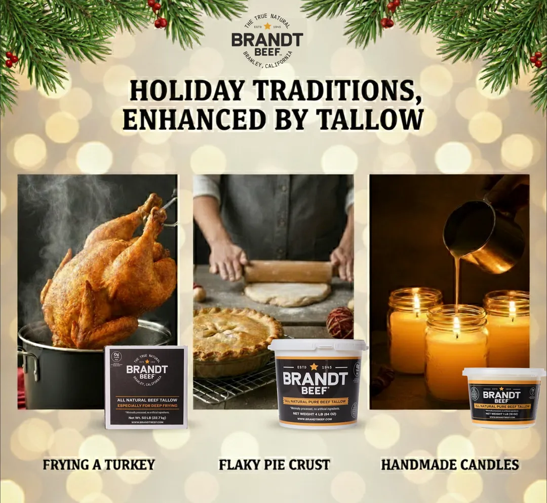 Brandt Beef Tallow - 64oz Tub - 100% Pure Beef Tallow for Cooking