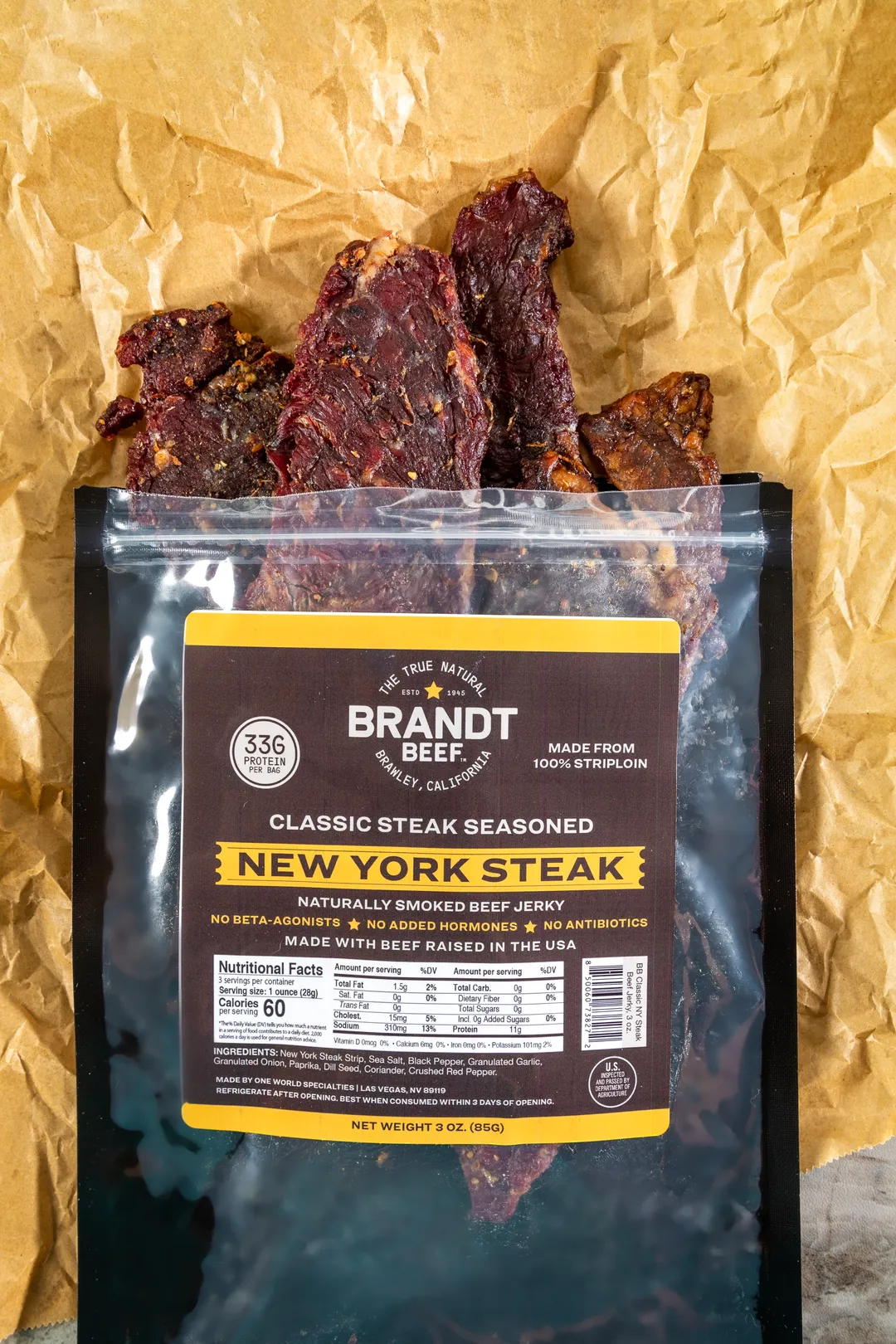 Brandt Beef Jerky - 3oz New York Steak (Classic Seasoning)