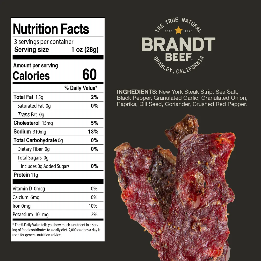 Brandt Beef Jerky - 3oz New York Steak (Classic Seasoning)