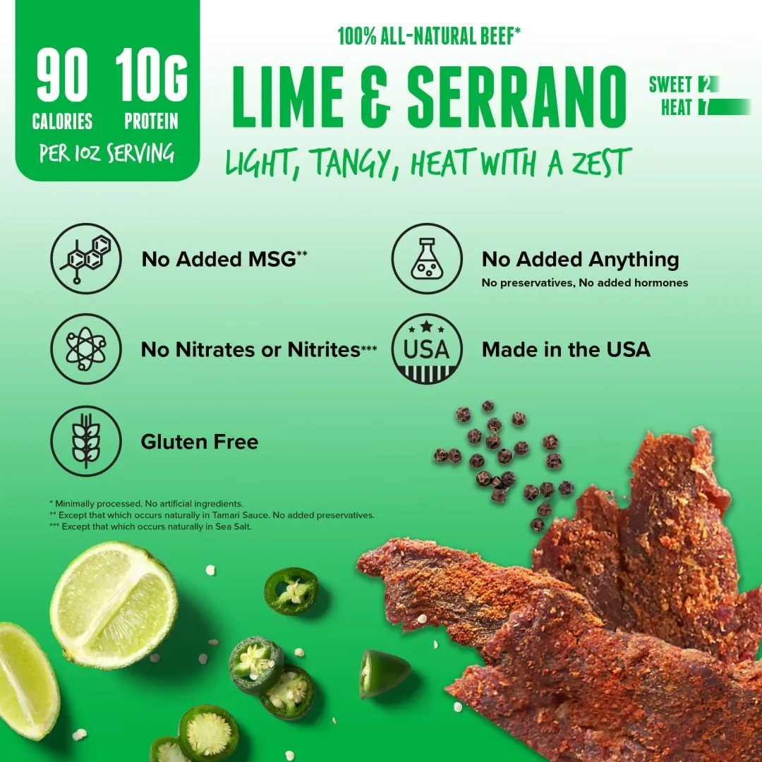 Baja Vida Beef Jerky - 1oz Lime & Serrano Pepper