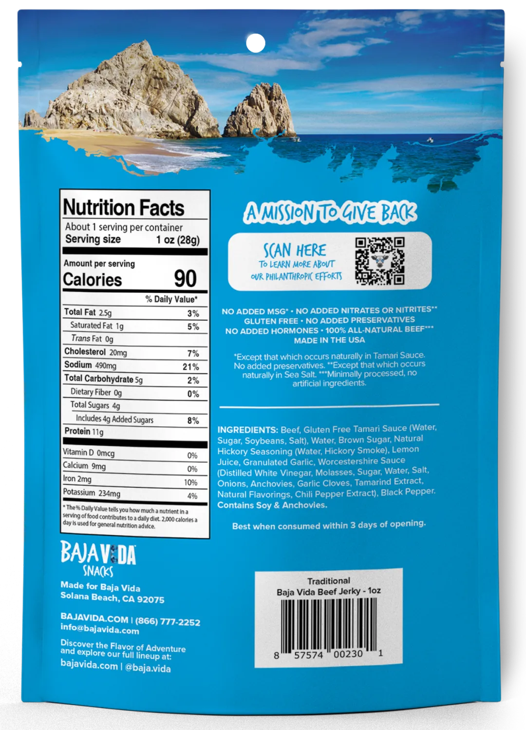 Baja Vida Beef Jerky - 1oz Traditional