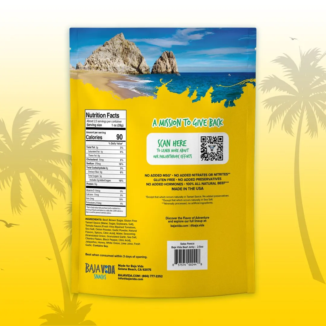 Baja Vida Beef Jerky - 2.5oz Salsa Fresca