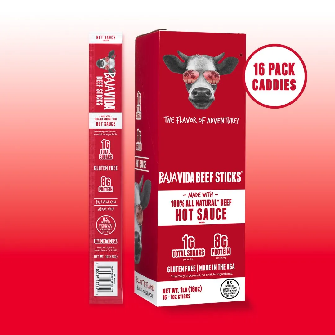 Baja Vida Beef Sticks - 1.0oz Hot Sauce