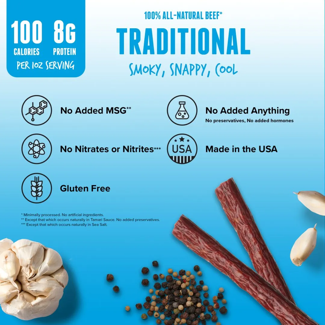 Baja Vida Beef Sticks - 1.0oz Traditional (16-Pack Caddy)