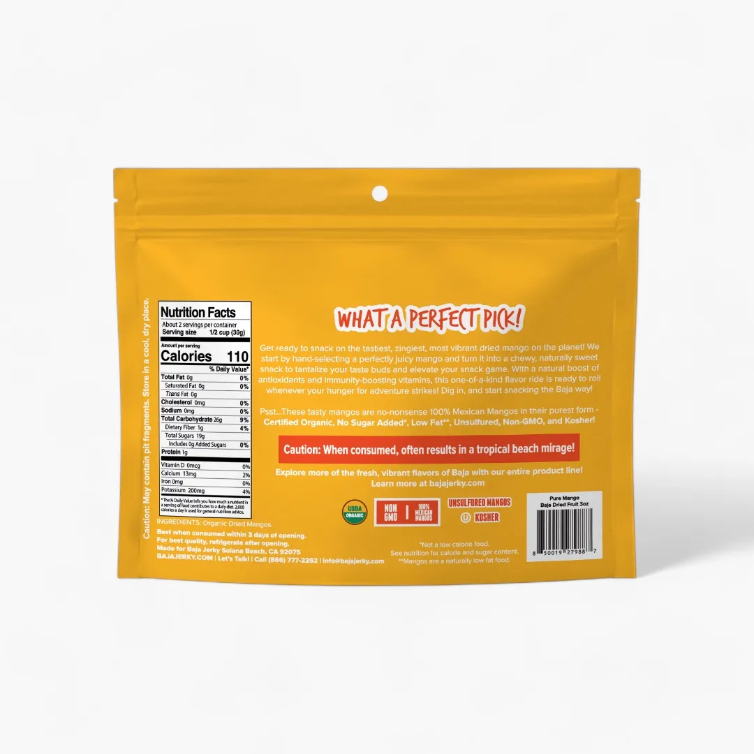 Baja Vida Dried Mangos - 3oz