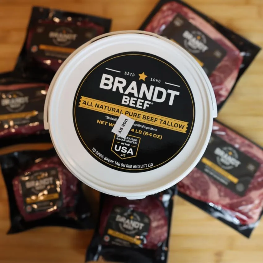 Brandt Beef Tallow - 64oz Tub - 100% Pure Beef Tallow for Cooking