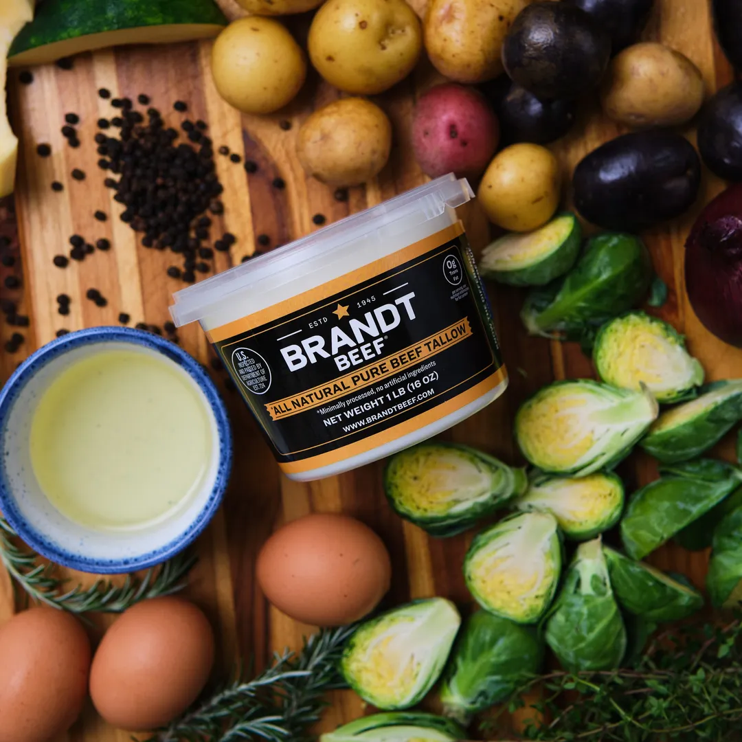 Brandt Beef Tallow - 16oz Tub - 100% Pure Beef Tallow for Cooking
