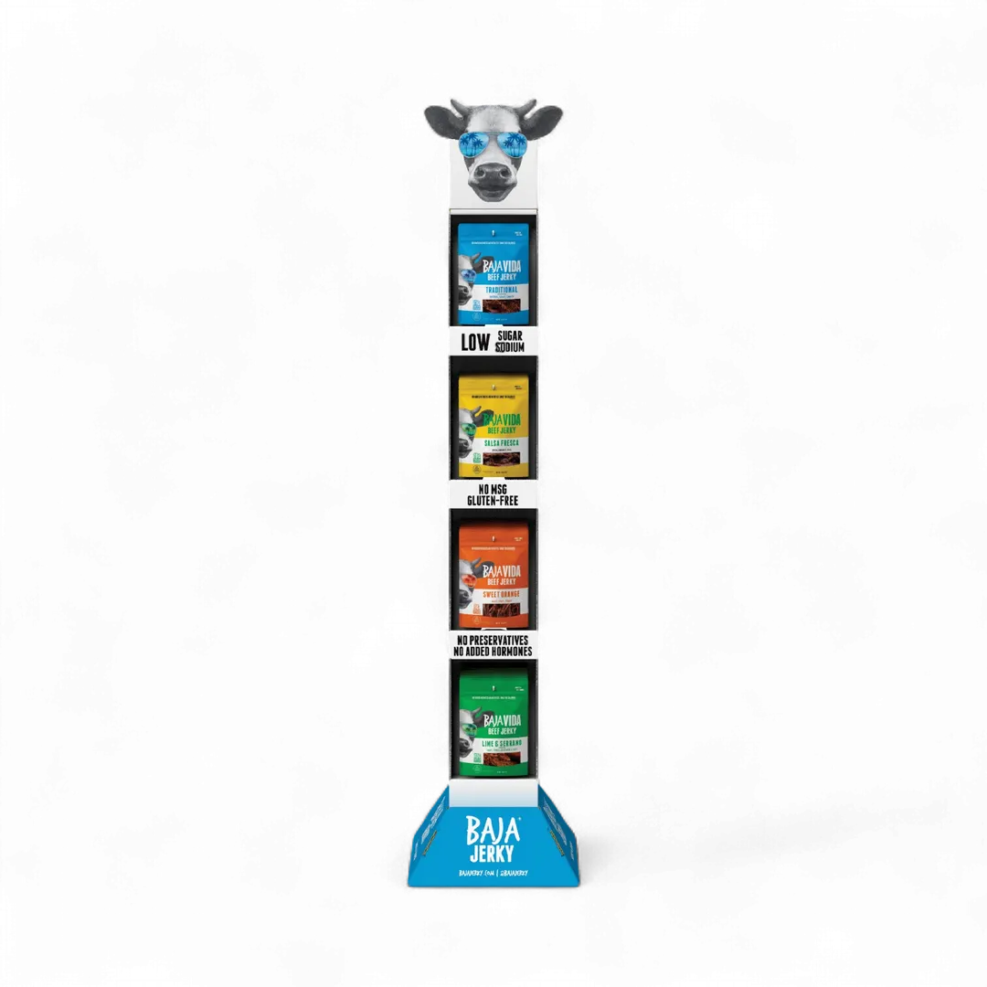 Baja Vida Beef Jerky – Vertical Shipper Display (4-Flavors)