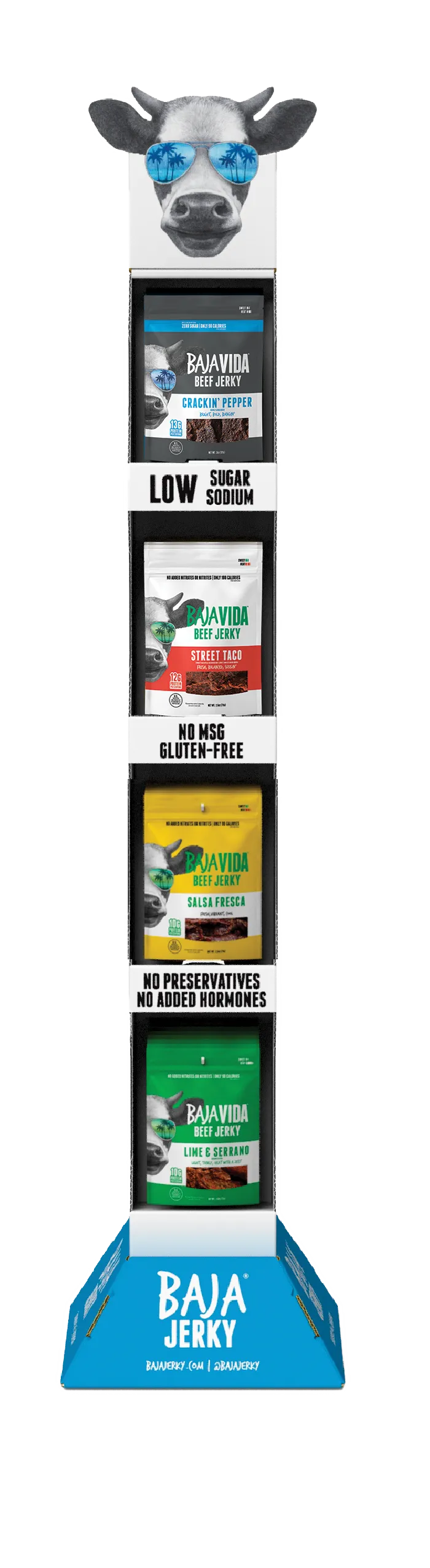 Baja Vida Beef Jerky – Vertical Shipper Display (4-Flavors)