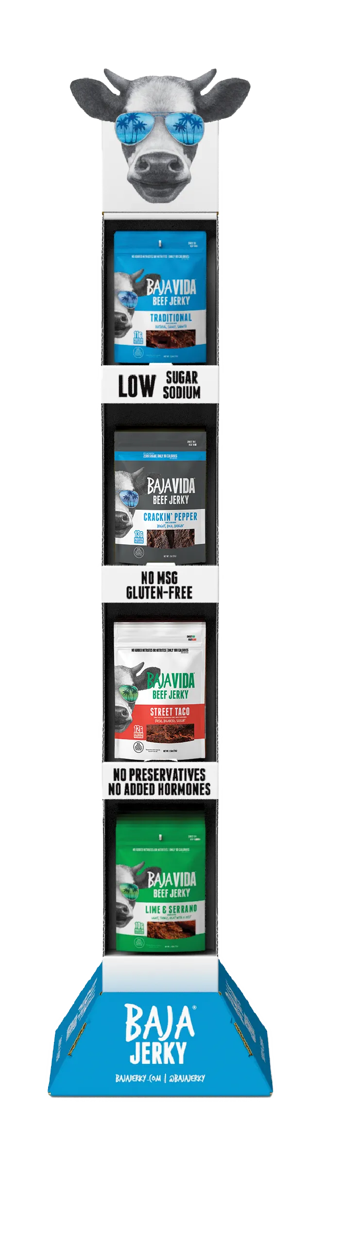 Baja Vida Beef Jerky – Vertical Shipper Display (4-Flavors)